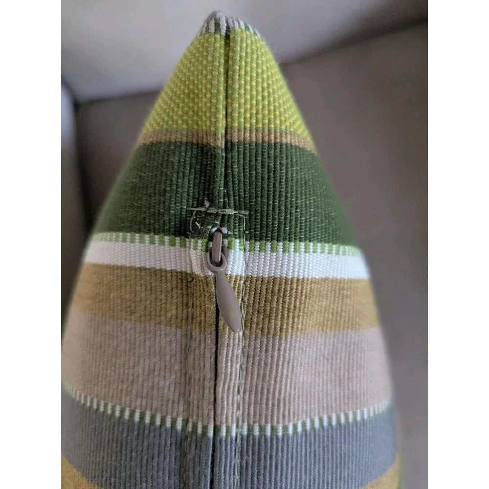 Indoor/Outdoor Sunbrella Fabric Pillow CAROUSEL LIMELITE Stripe 16x16